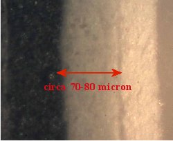 Immagine di pigmenti stratificati al microscopio ottico