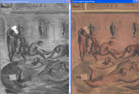 Immagine in UV Riflesso e Visibile di affreschi